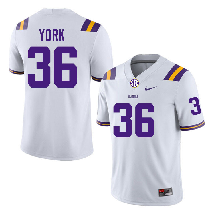 Cade York LSU Tigers Jersey,Louisiana State University Tigers Football Jersey-White